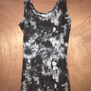 Black tie dye tank top